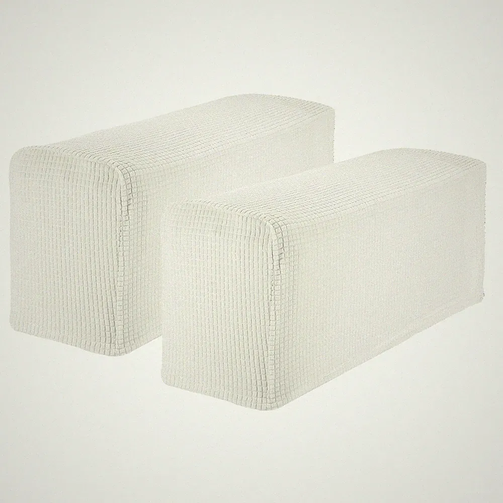 2 Pcs Couch Arm Covers, Sofas Armchair Covers for Recliner Sofa, White