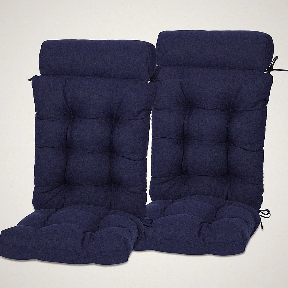 Aoodor 2pcs Tufted Rocking Chair Cushion Seat Cushion Set w/Ties & Neck Pillow