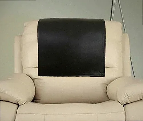 Black Recliner Genuine Soft Leather Headrest Chair Cover Furniture Slipcover