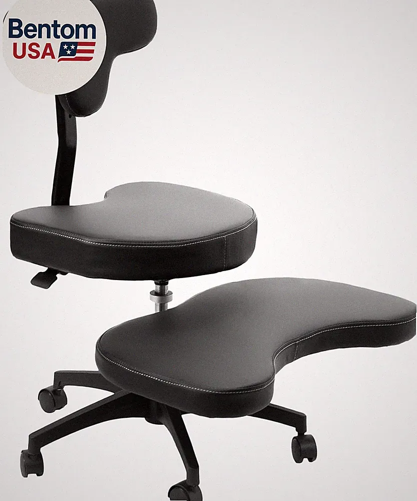 Mobile Cross Legged Office Chair with Back Support for Yoga Meditation ADHD, Hei
