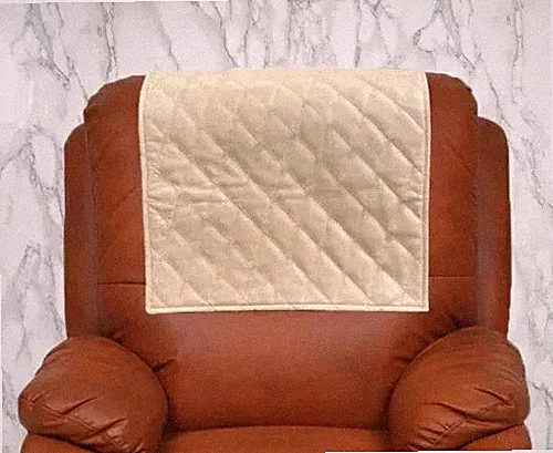 New Recliner Furniture Genuine Leather Beige Slipcover Protector Cover Headrest
