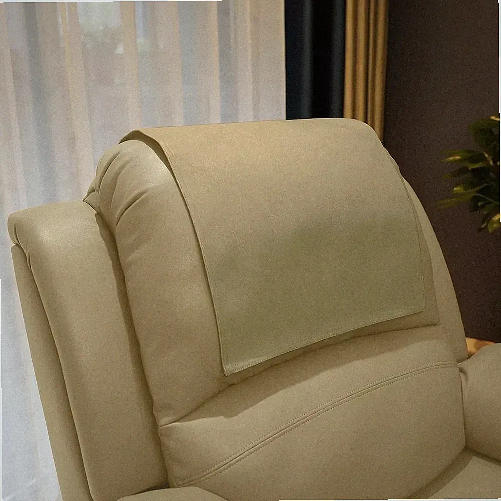 New Recliner Furniture Genuine Leather Cover Slipcover Protector Beige Headrest