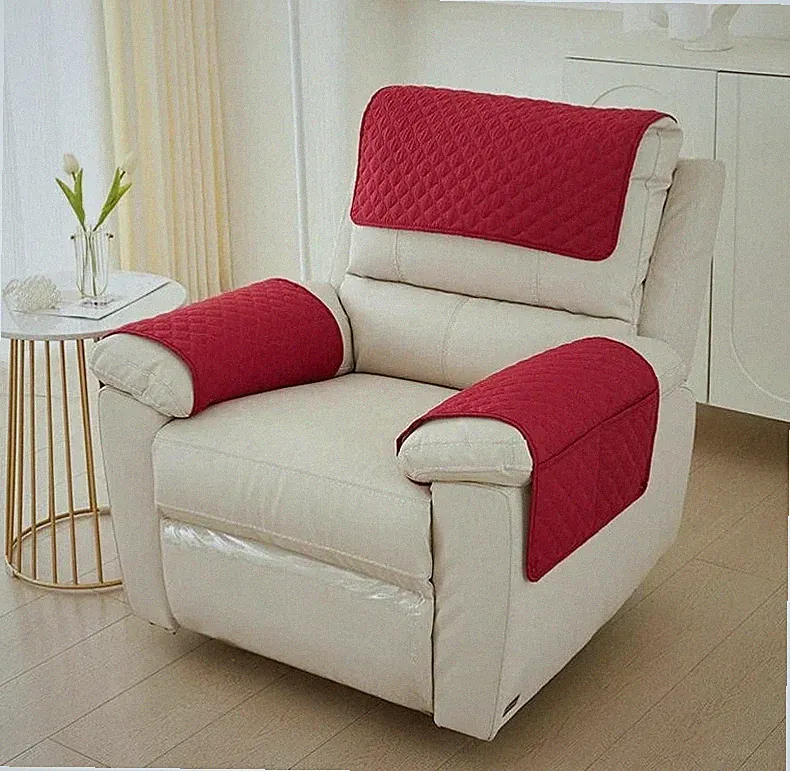 Recliner Slipcovers Chair Arm Covers 3/4/5Pcs Sofa Cover with Pockets-Headrest